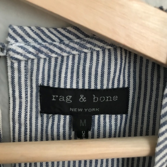 SOLD* RAG & BONE chambray striped tank with lace - Picture 4 of 8